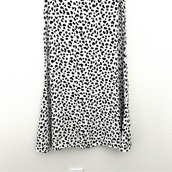 Reformation Bea Midi Skirt Ocelot Animal Print Leopard Spots Dots Black Size 6 - Picture 8 of 16